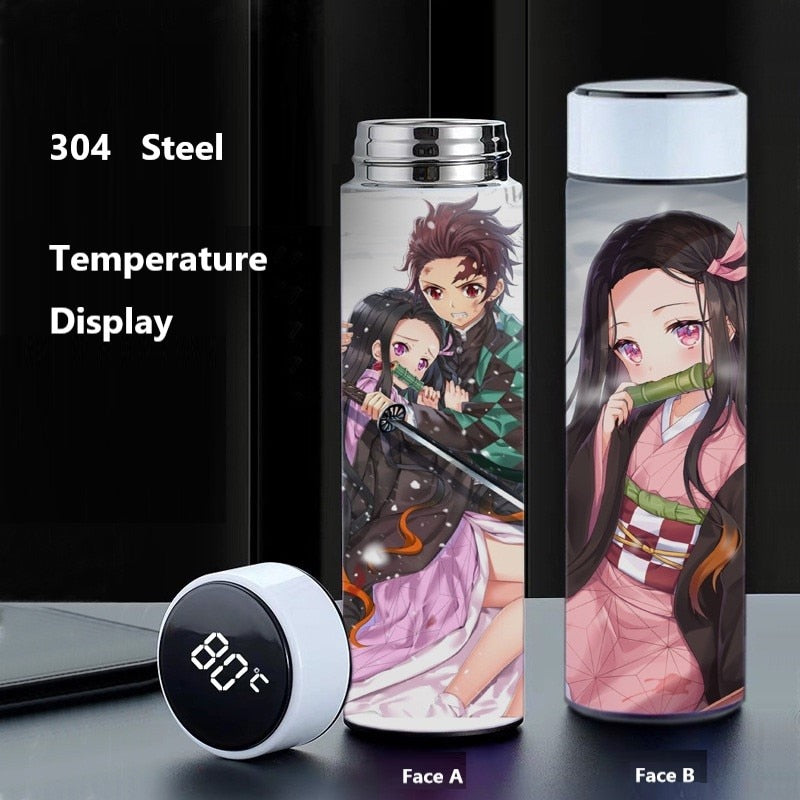 Kawaii Anime Water Bottle Cartoon Thermos Cup Cans Demon Slayer