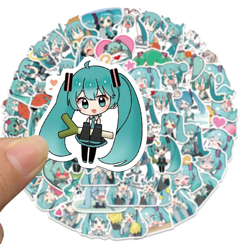 Hatsune Miku Waterproof Stickers 65 pieces