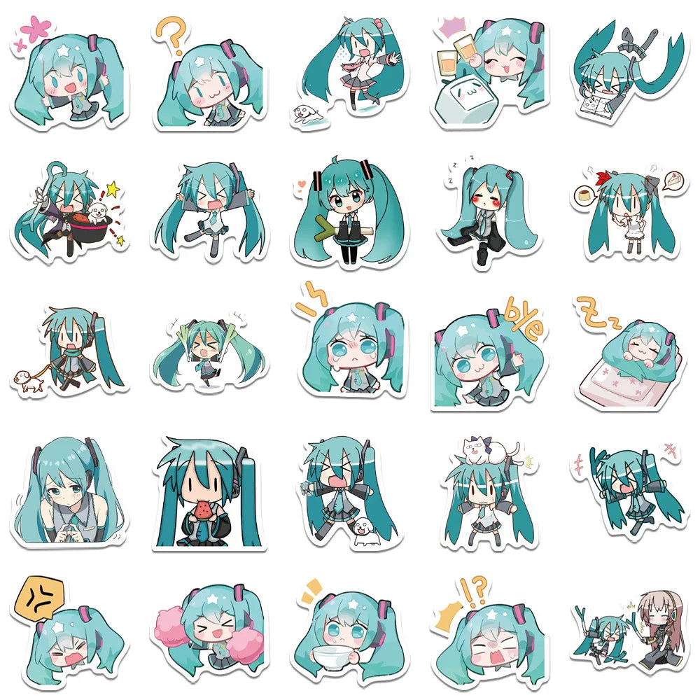 Hatsune Miku Waterproof Stickers 65 pieces