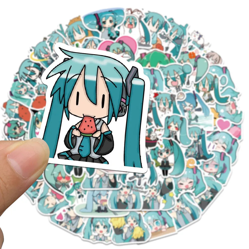 Hatsune Miku Waterproof Stickers 65 pieces